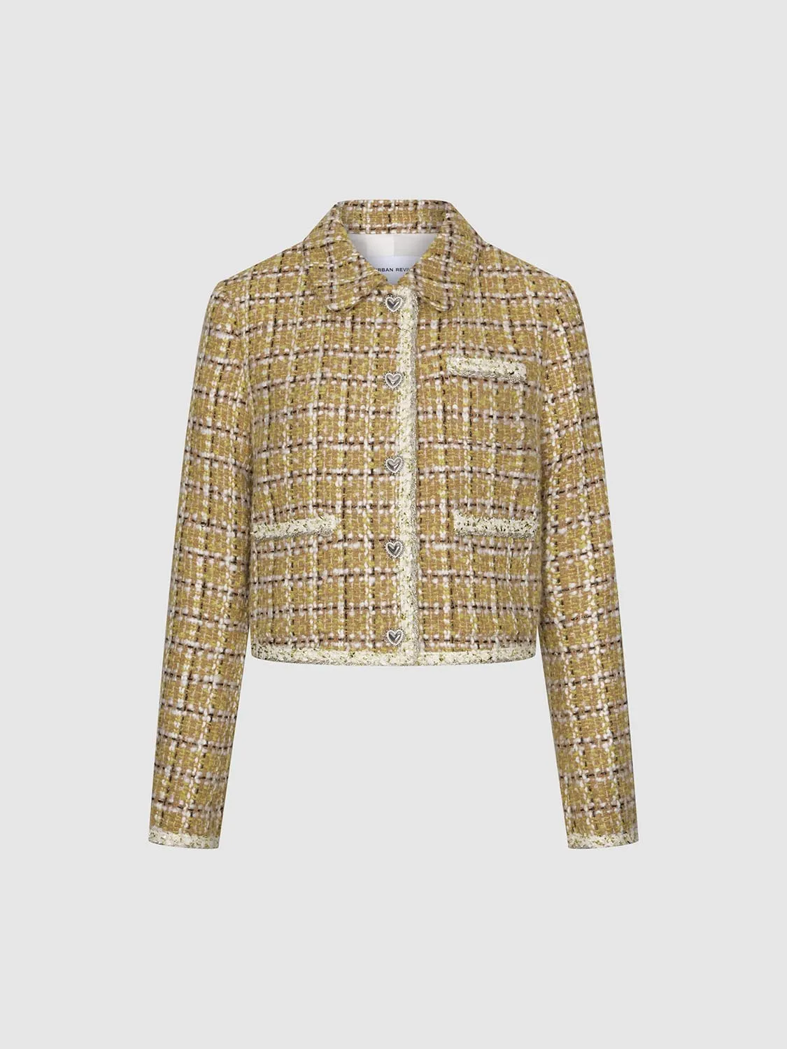 Thick Button Up Tweed Jacket sold by Urban Revivo