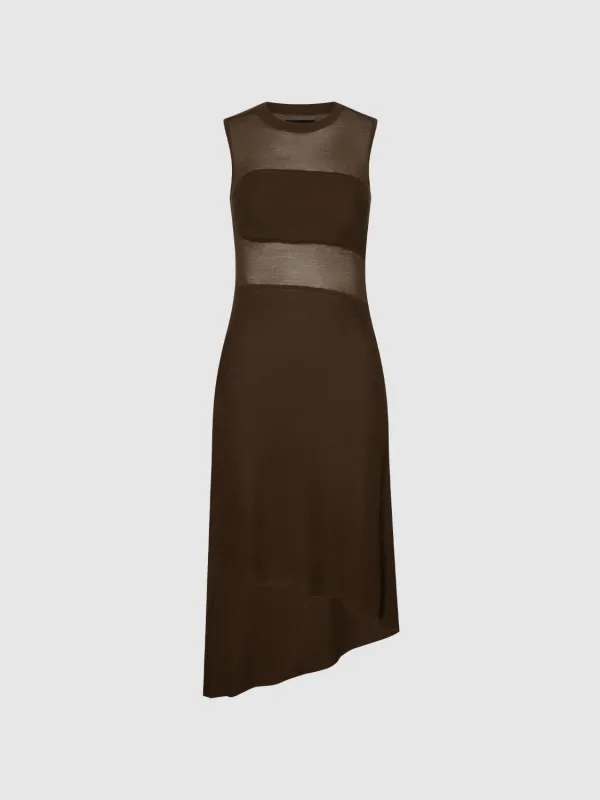 Sheer Sleeveless Knitted Midi Dresses sold by Urban Revivo