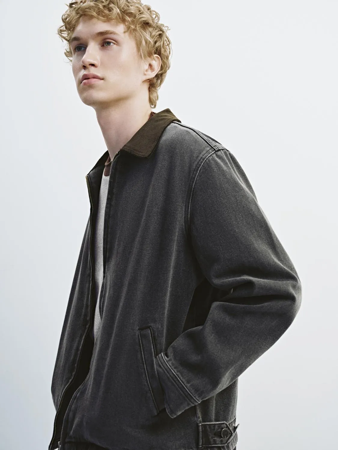 Lapel Zip Denim Jackets sold by Urban Revivo product image thumbnail 2