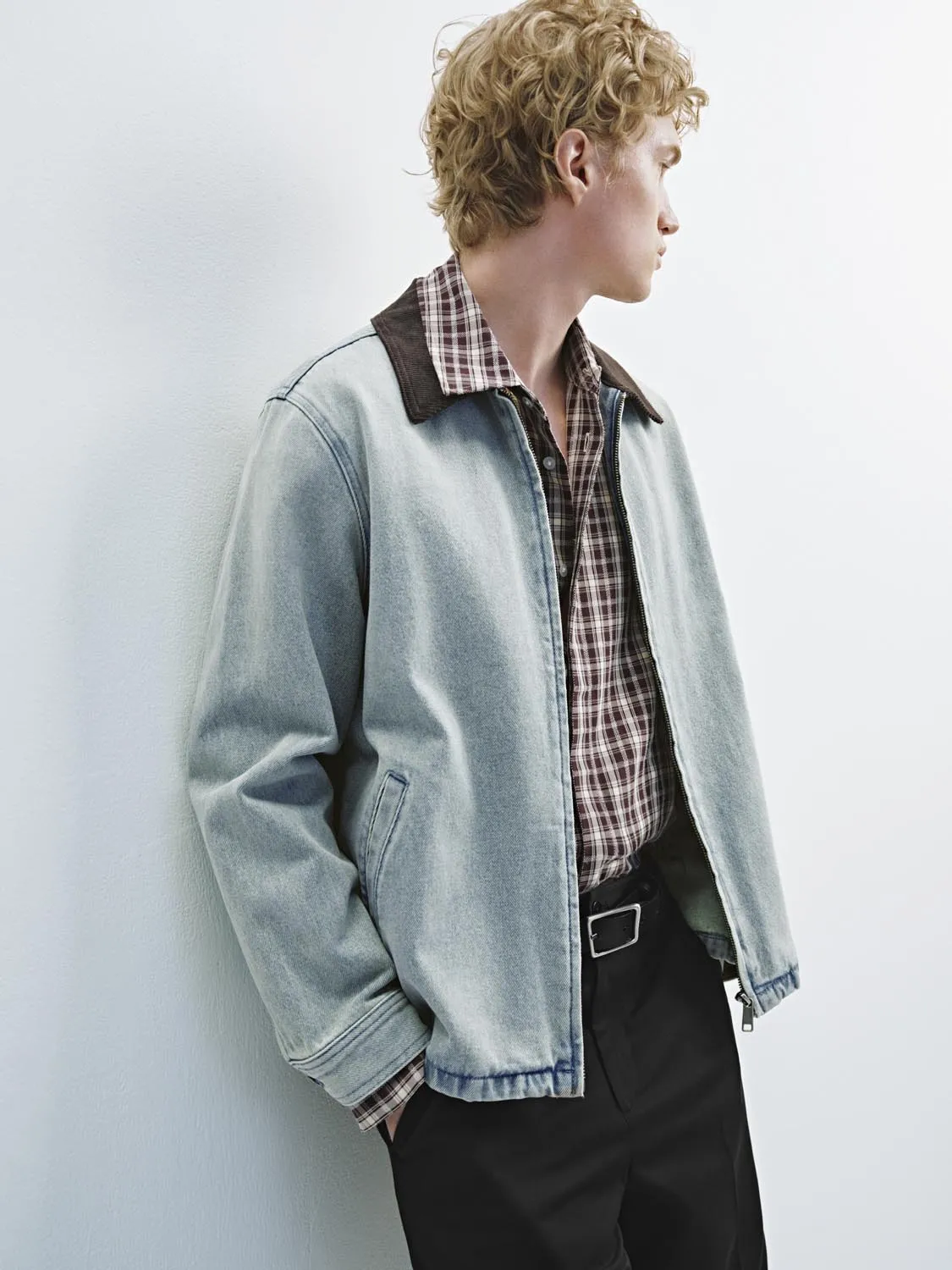 Lapel Zip Denim Jackets sold by Urban Revivo product image thumbnail 2