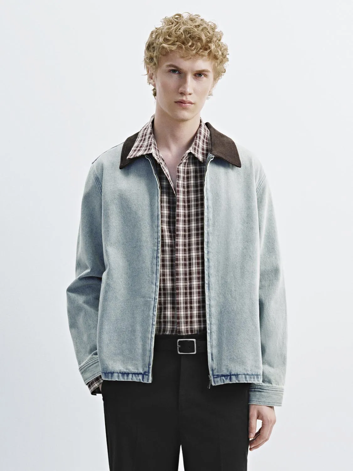 Lapel Zip Denim Jackets sold by Urban Revivo