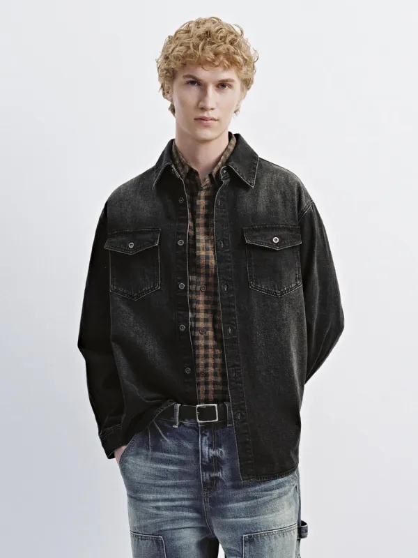 Flap Pockets Denim Shirts sold by Urban Revivo