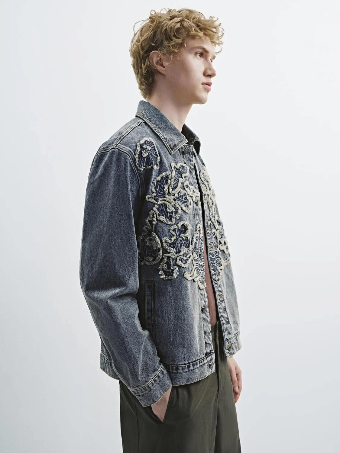 Embroidered Button Up Denim Jackets sold by Urban Revivo product image thumbnail 2
