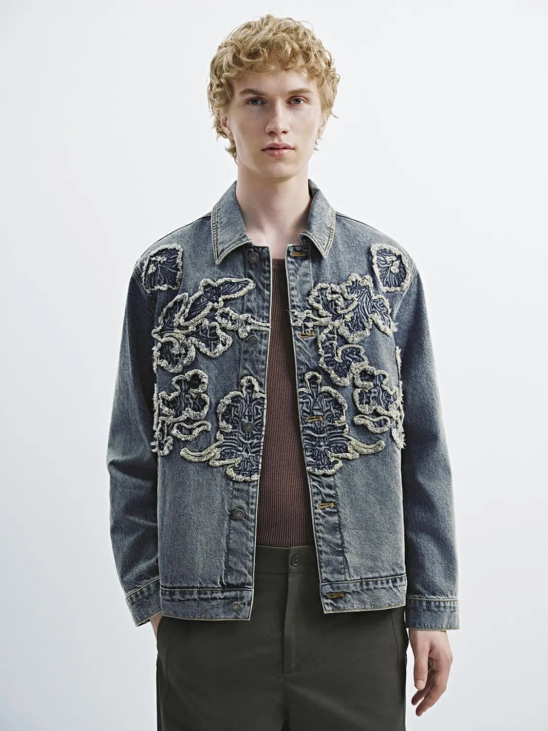 Embroidered Button Up Denim Jackets sold by Urban Revivo