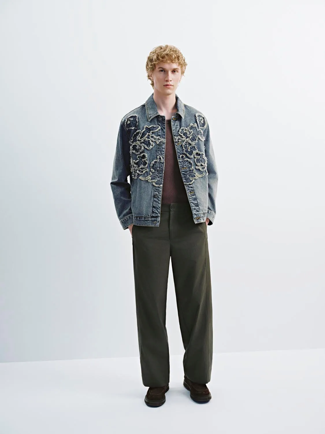 Embroidered Button Up Denim Jackets sold by Urban Revivo product image thumbnail 4