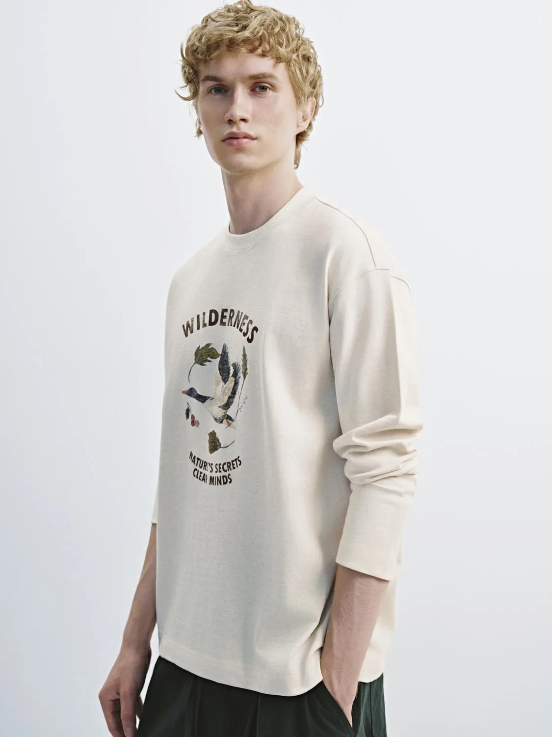 Printed Long Sleeve T-Shirts sold by Urban Revivo product image thumbnail 2