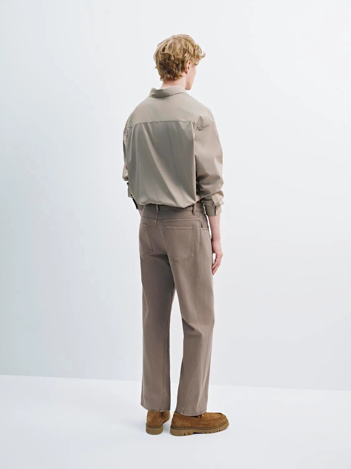 Wide Leg Spliced Denim Pants sold by Urban Revivo product image thumbnail 4