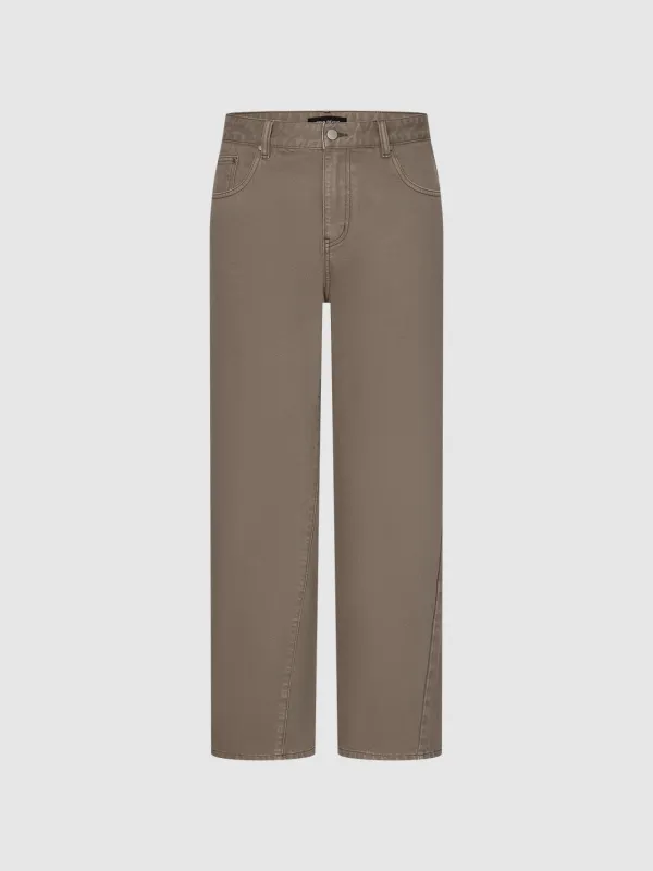 Wide Leg Spliced Denim Pants sold by Urban Revivo