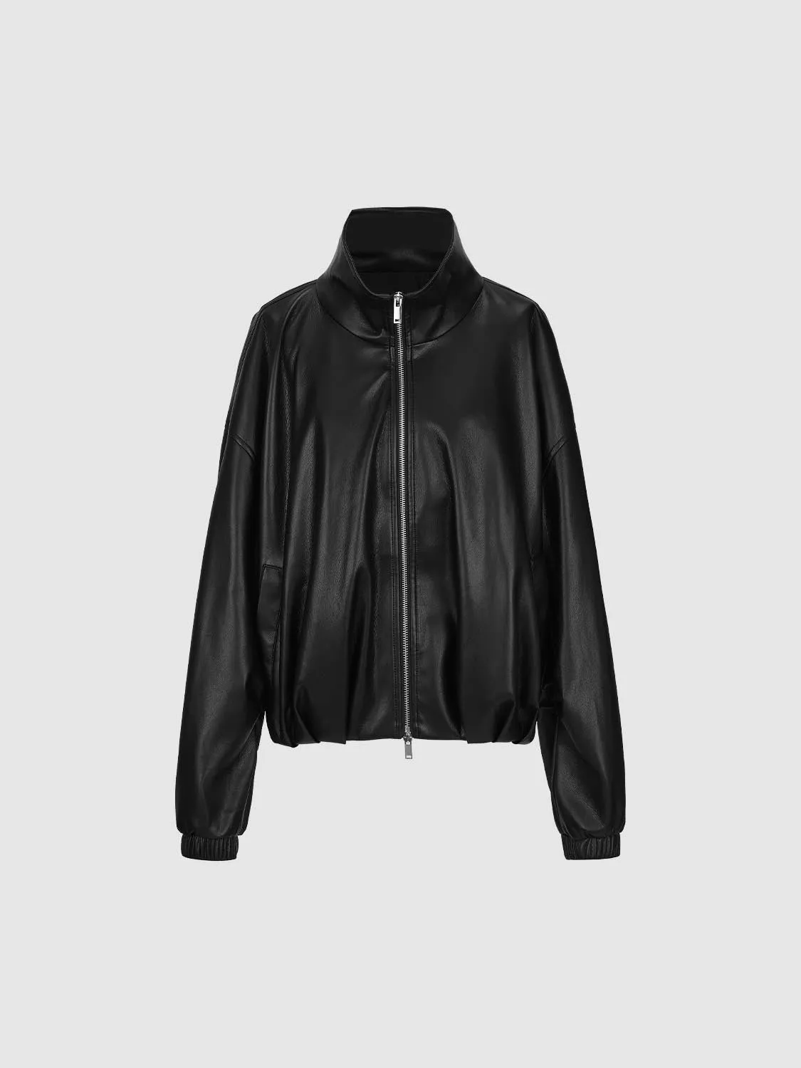 Faux Leather Funnel Neck Jackets sold by Urban Revivo product image thumbnail 4