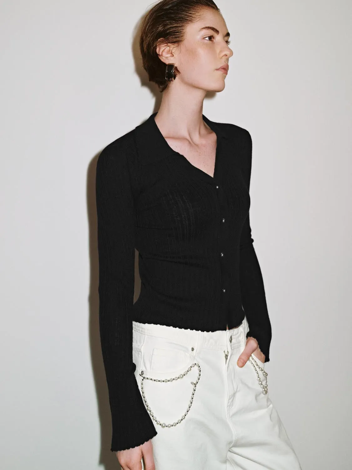 Button Up Knitted Cardigan sold by Urban Revivo product image thumbnail 2