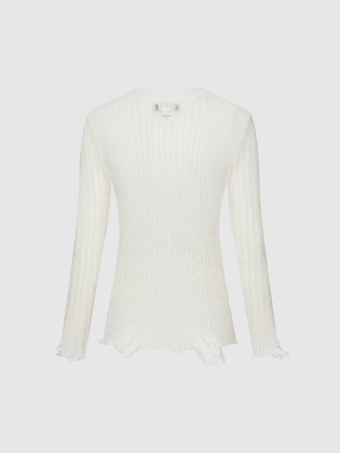 Ripped Hem V-Neck Knitted Cardigans sold by Urban Revivo product image thumbnail 2