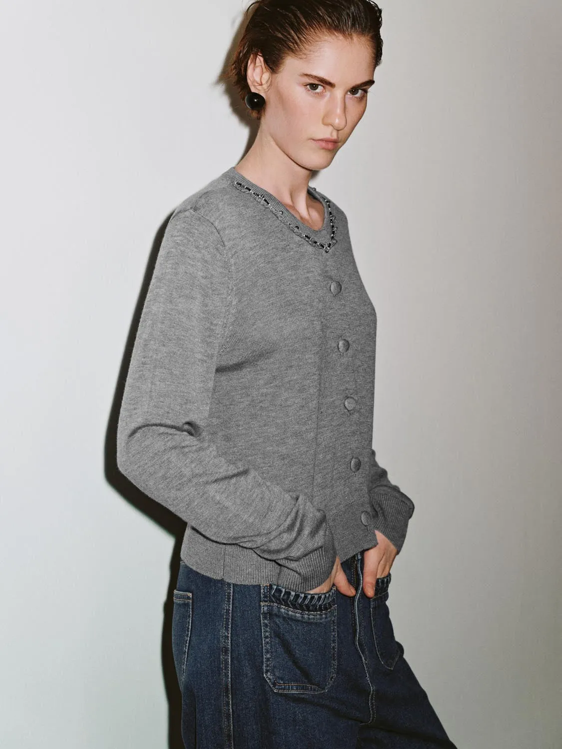 Button Up Knitted Cardigan sold by Urban Revivo product image thumbnail 2