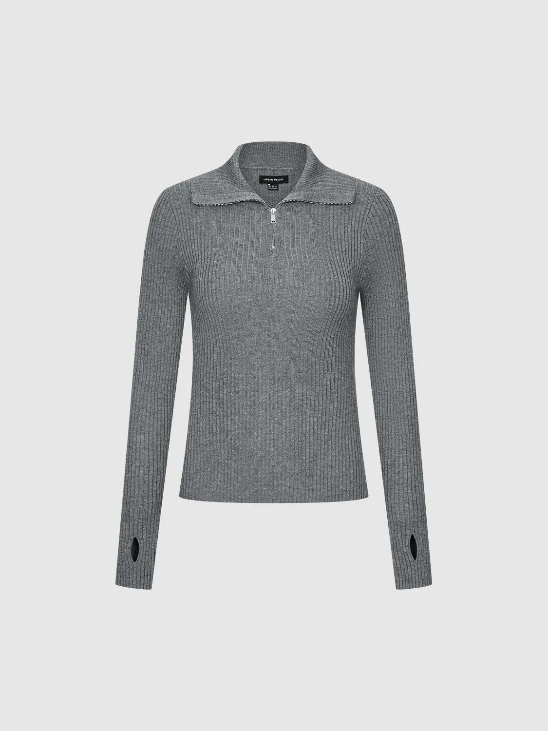 Half Zip Knitted T-Shirts sold by Urban Revivo product image thumbnail 4
