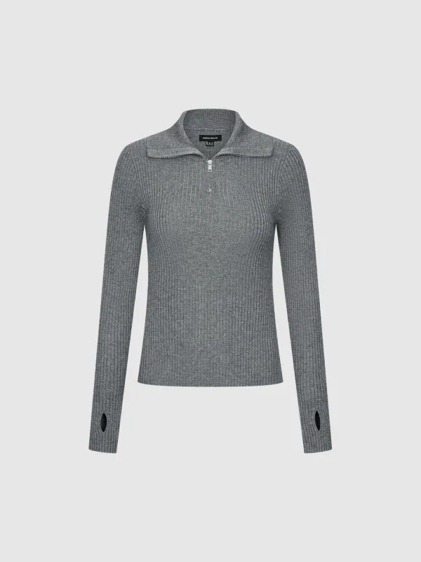 Half Zip Knitted T-Shirts sold by Urban Revivo