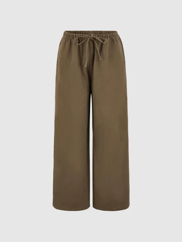 Drawstring Wide Leg Pants sold by Urban Revivo