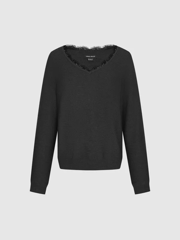 Laced Neck Knitted T-Shirts sold by Urban Revivo