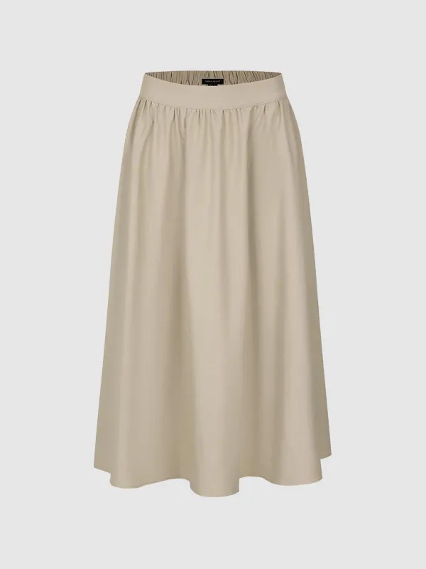 Crinkle Circle A-Line Midi Skirts sold by Urban Revivo