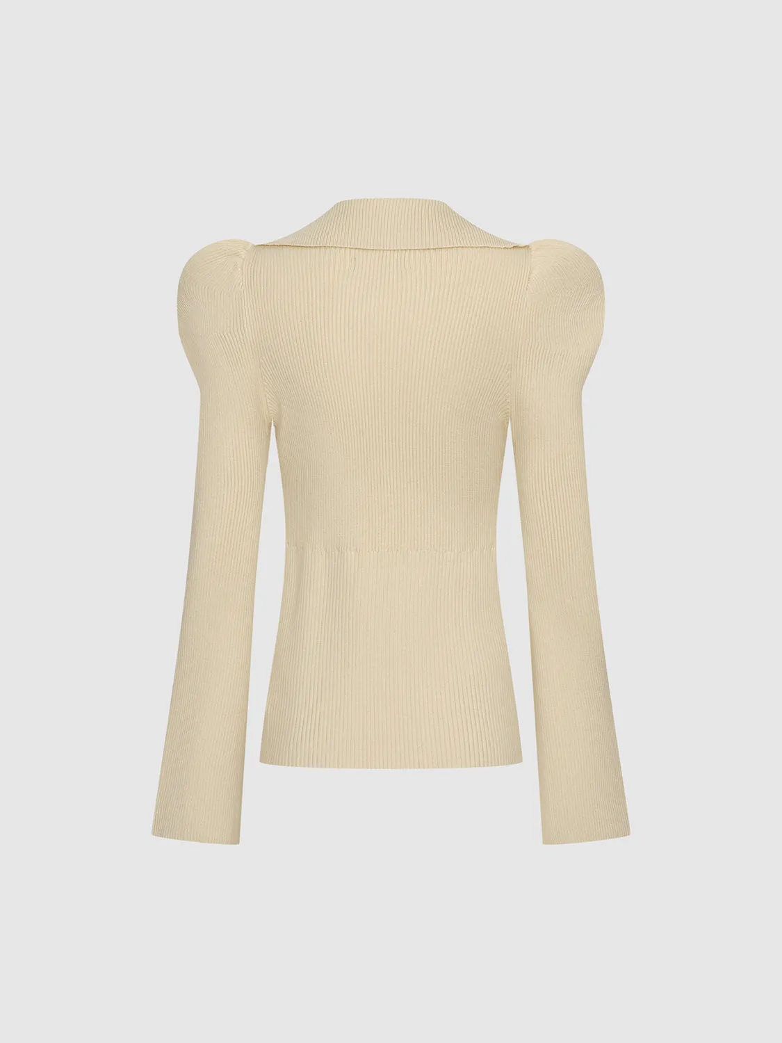 Puff Shoulder Tailored Knitted Cardigan sold by Urban Revivo product image thumbnail 2