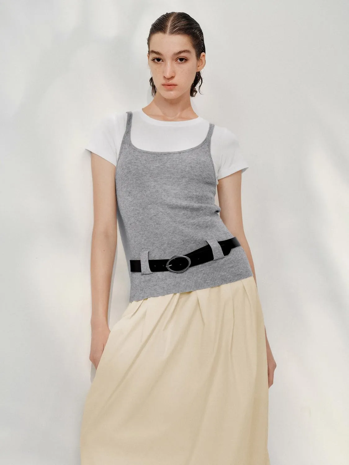 2 In 1 Belt Knitted T-Shirts sold by Urban Revivo product image thumbnail 2