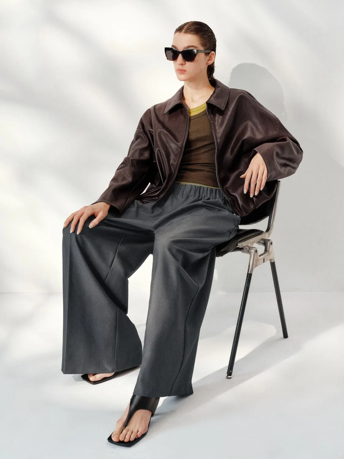 Faux Leather Bomber Jackets sold by Urban Revivo product image thumbnail 5