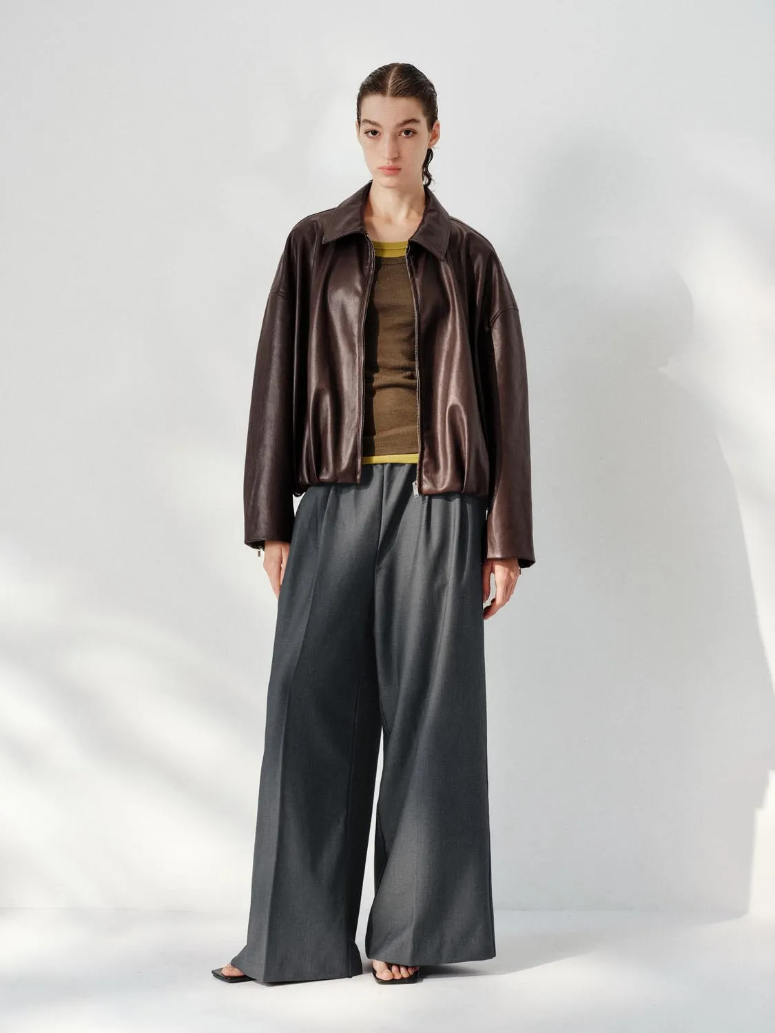 Faux Leather Bomber Jackets sold by Urban Revivo product image thumbnail 4