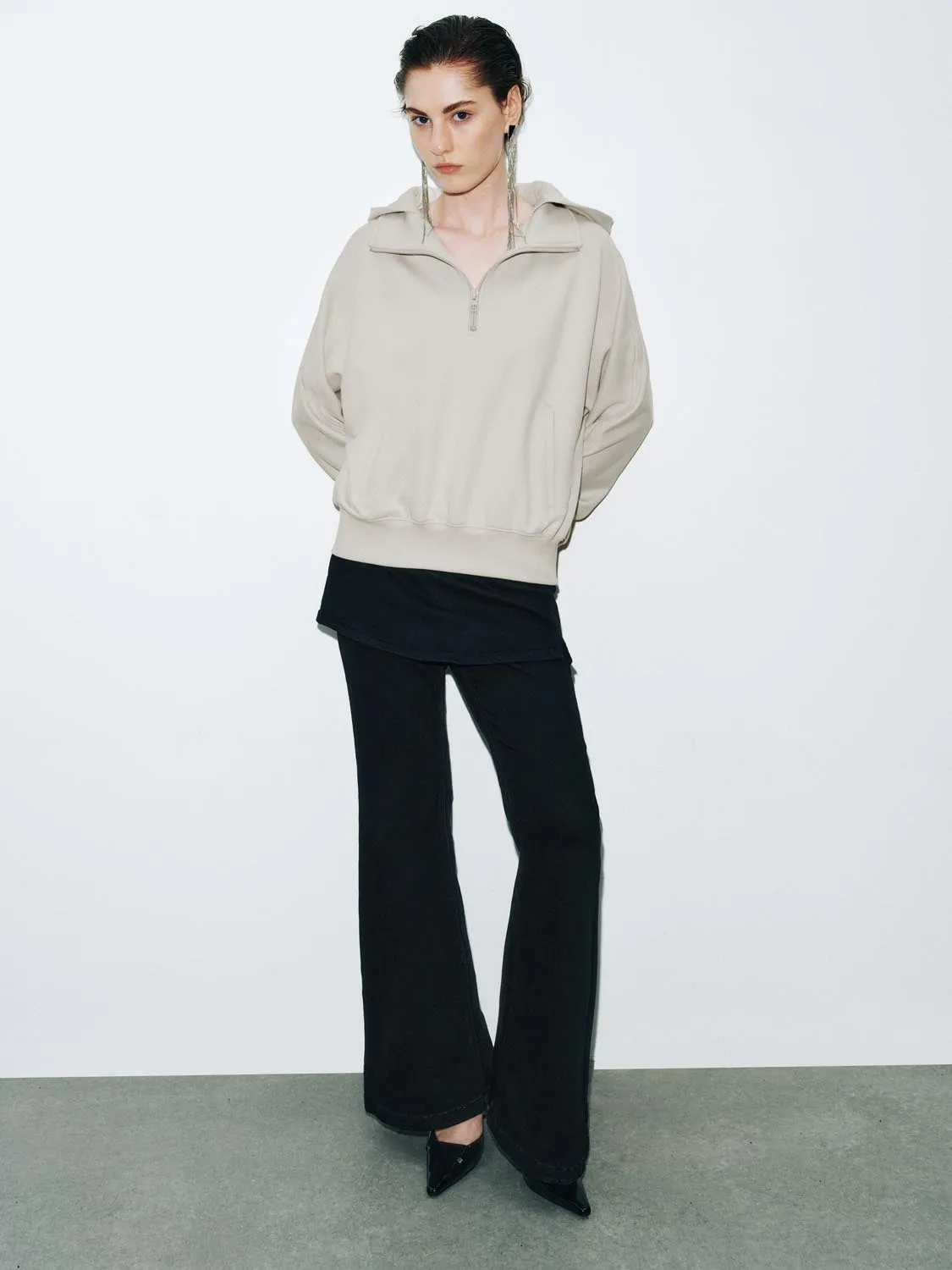 Oversize Half Zip Sweatshirts sold by Urban Revivo product image thumbnail 5