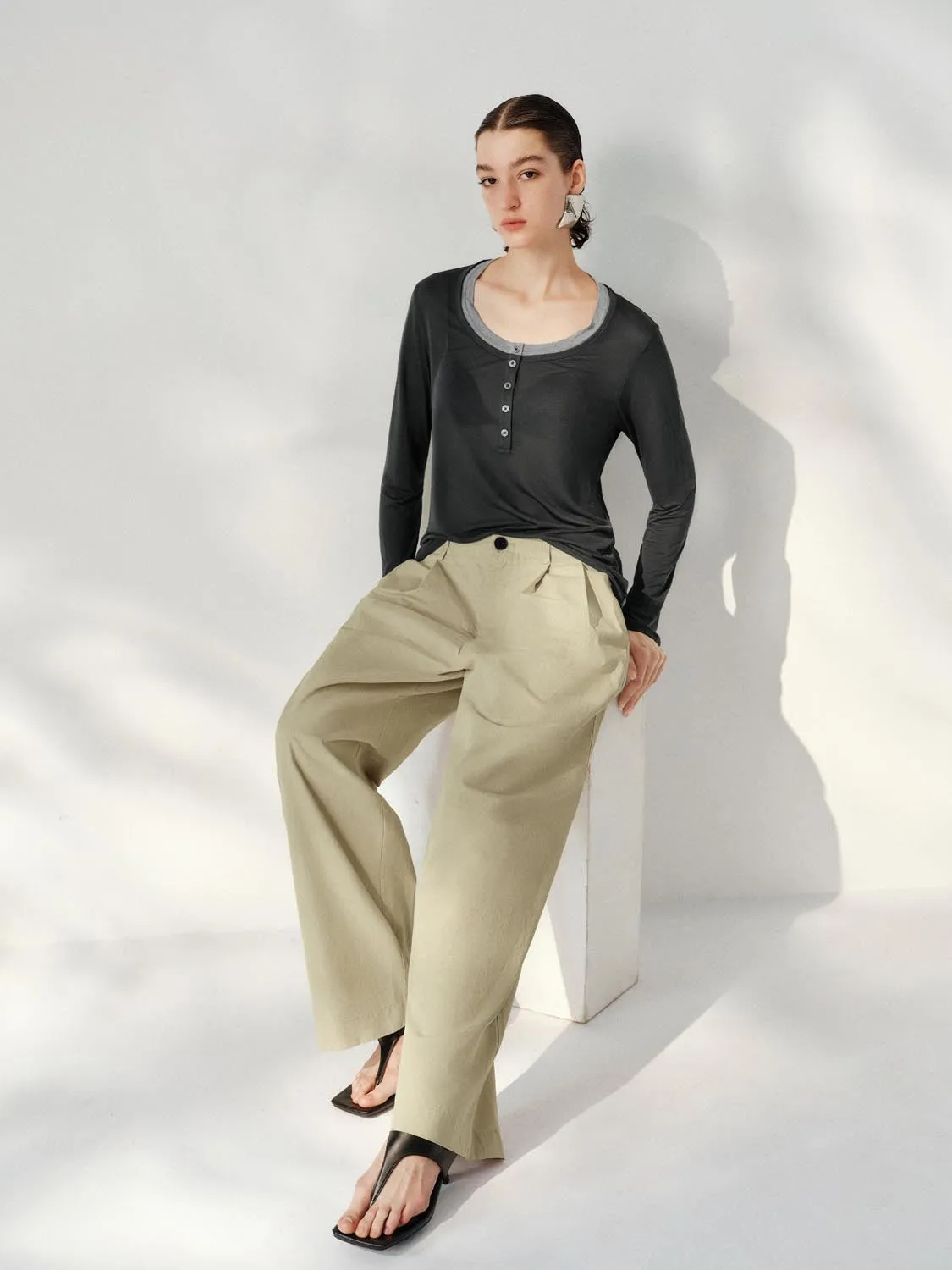 2 In 1 Henley Neck Shirts sold by Urban Revivo product image thumbnail 3