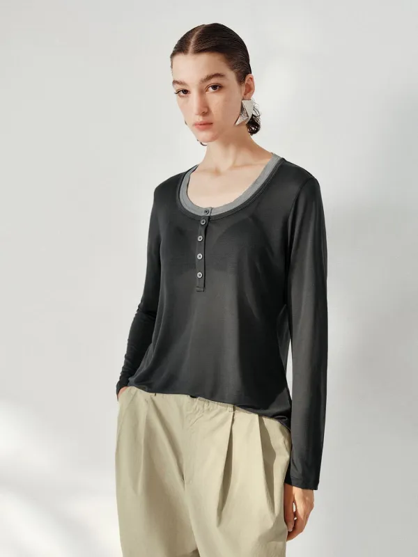 2 In 1 Henley Neck Shirts sold by Urban Revivo
