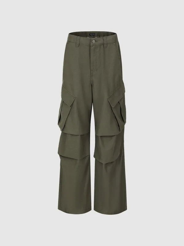 Ruched Wide Leg Cargo Pants made by Urban Revivo