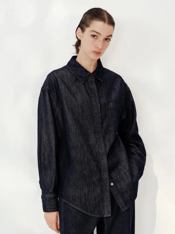 Patch Pocket Button Up Denim Shirts sold by Urban Revivo