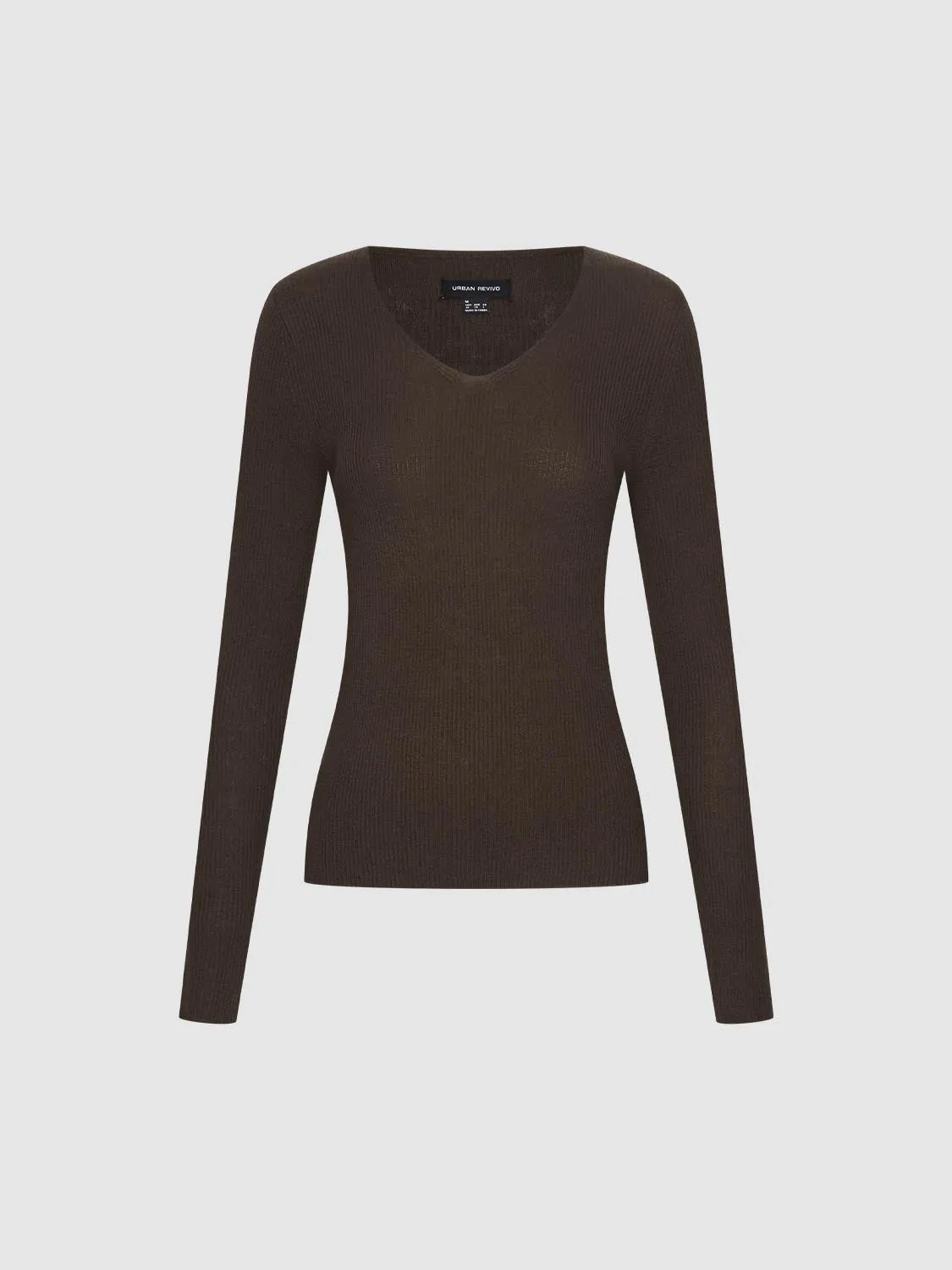 Long Sleeve Knitted T-Shirts sold by Urban Revivo product image thumbnail 4