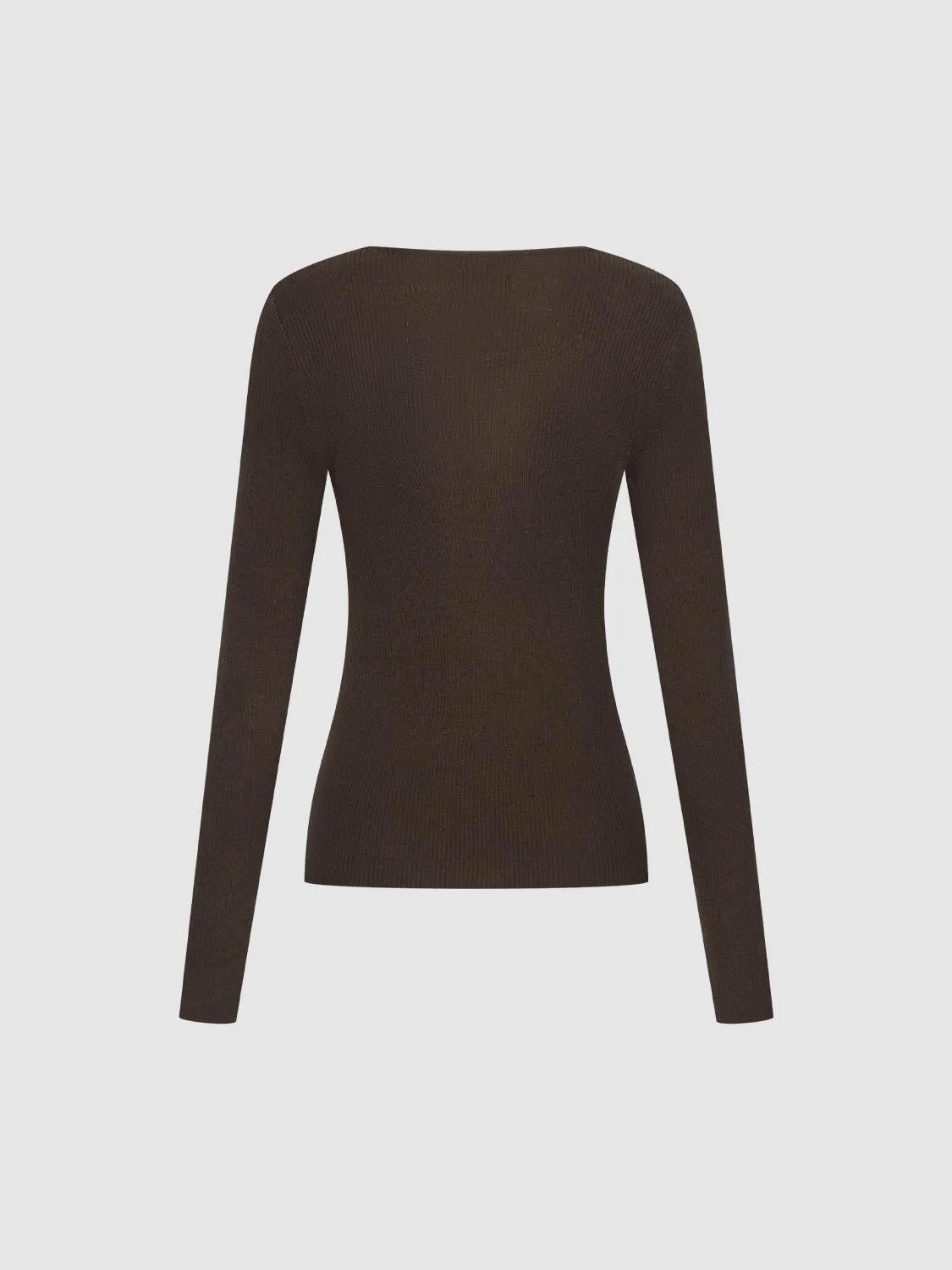 Long Sleeve Knitted T-Shirts sold by Urban Revivo product image thumbnail 5