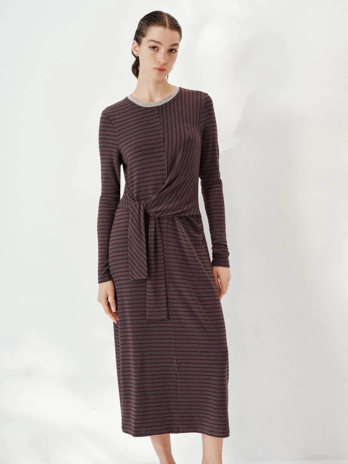 Tie Décor Striped Maxi Dresses sold by Urban Revivo product image thumbnail 5