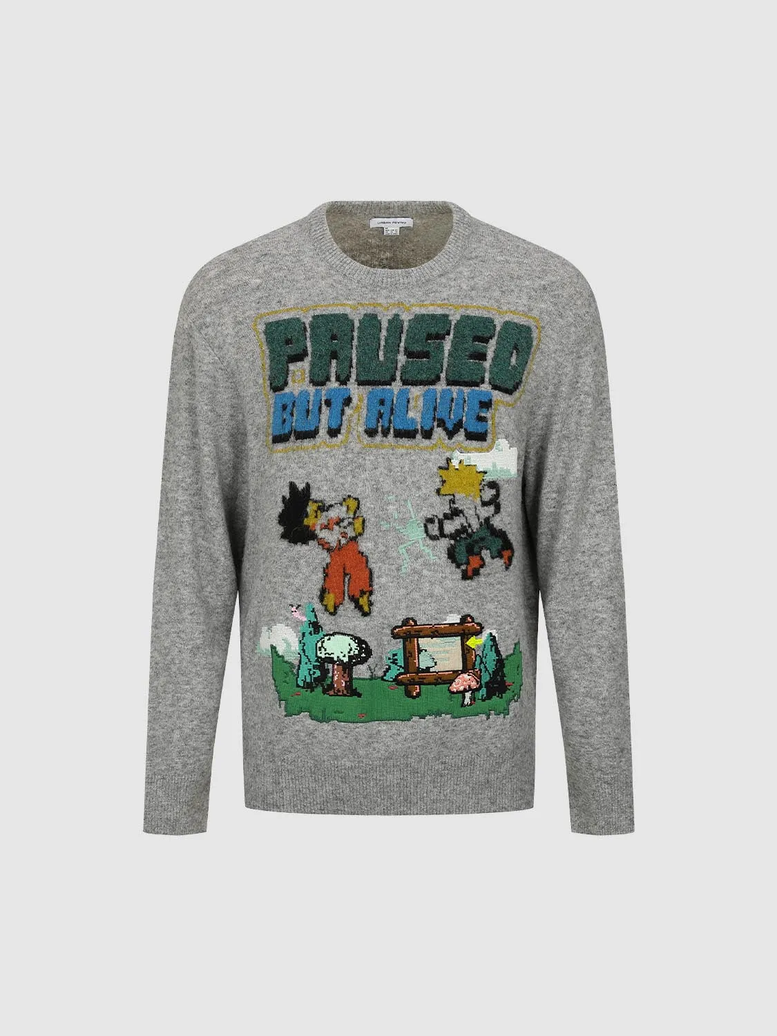 Print Long Sleeve Knitted T-Shirts sold by Urban Revivo