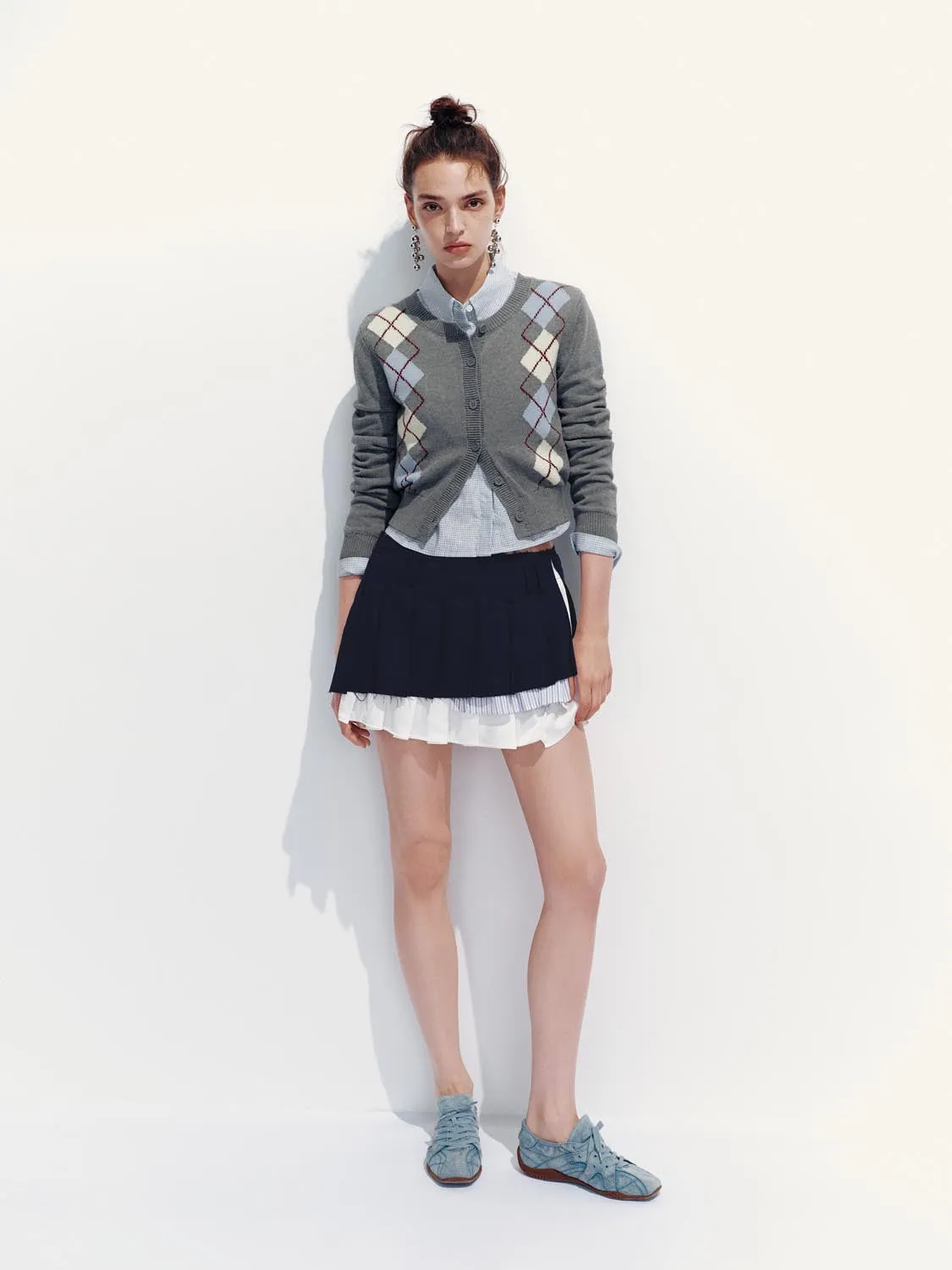 Argyle Knitted Cardigan sold by Urban Revivo product image thumbnail 5