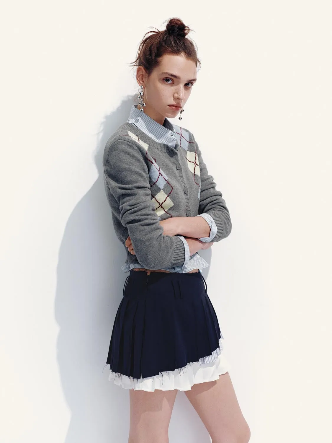 Argyle Knitted Cardigan sold by Urban Revivo product image thumbnail 2