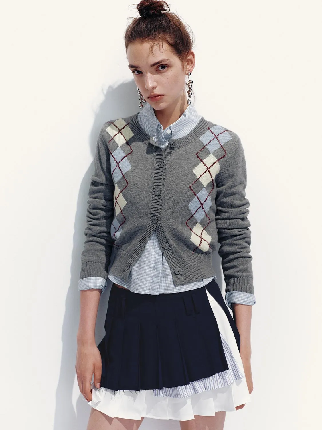 Argyle Knitted Cardigan sold by Urban Revivo