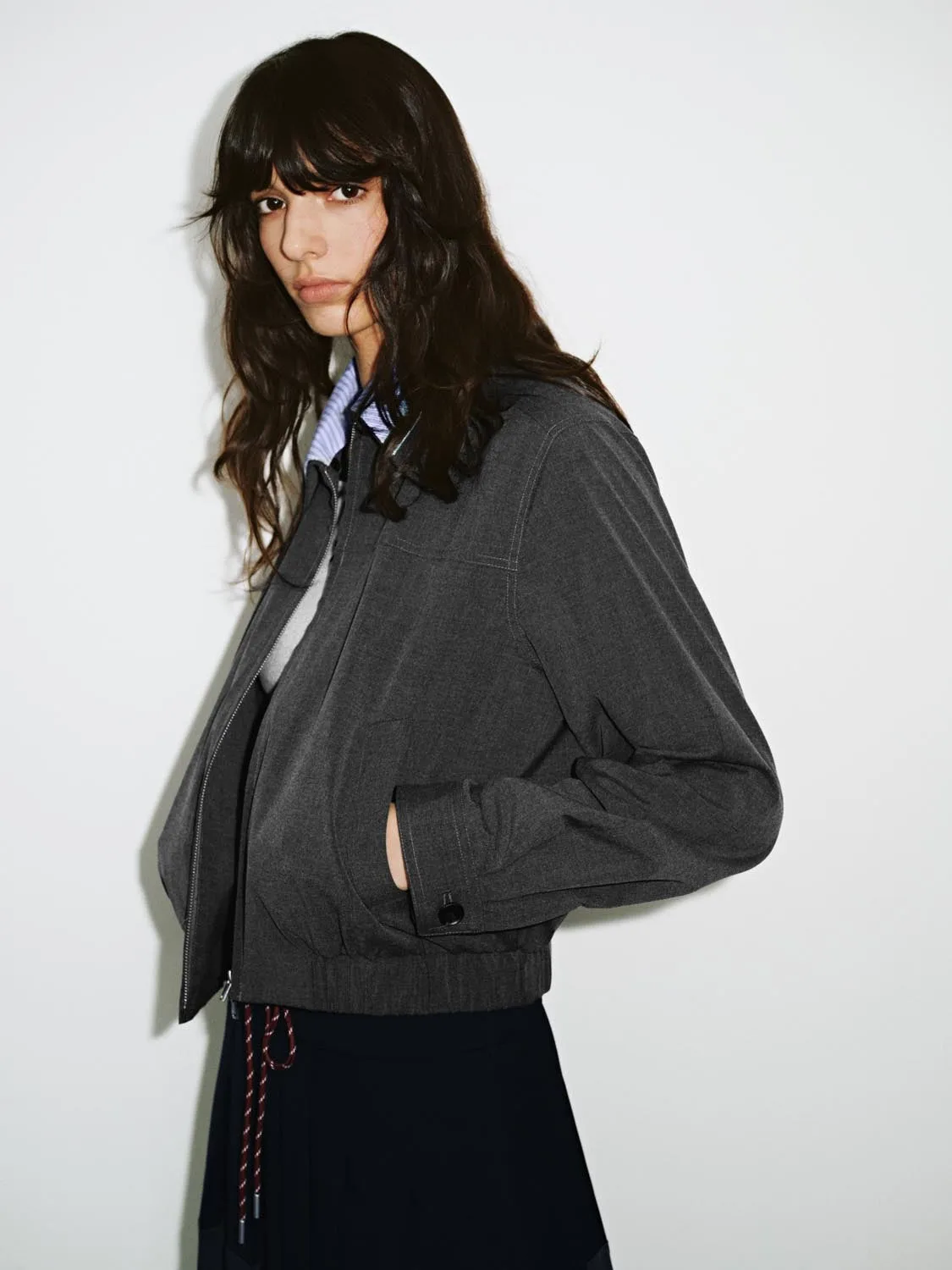 Solid Bomber Jackets sold by Urban Revivo product image thumbnail 2