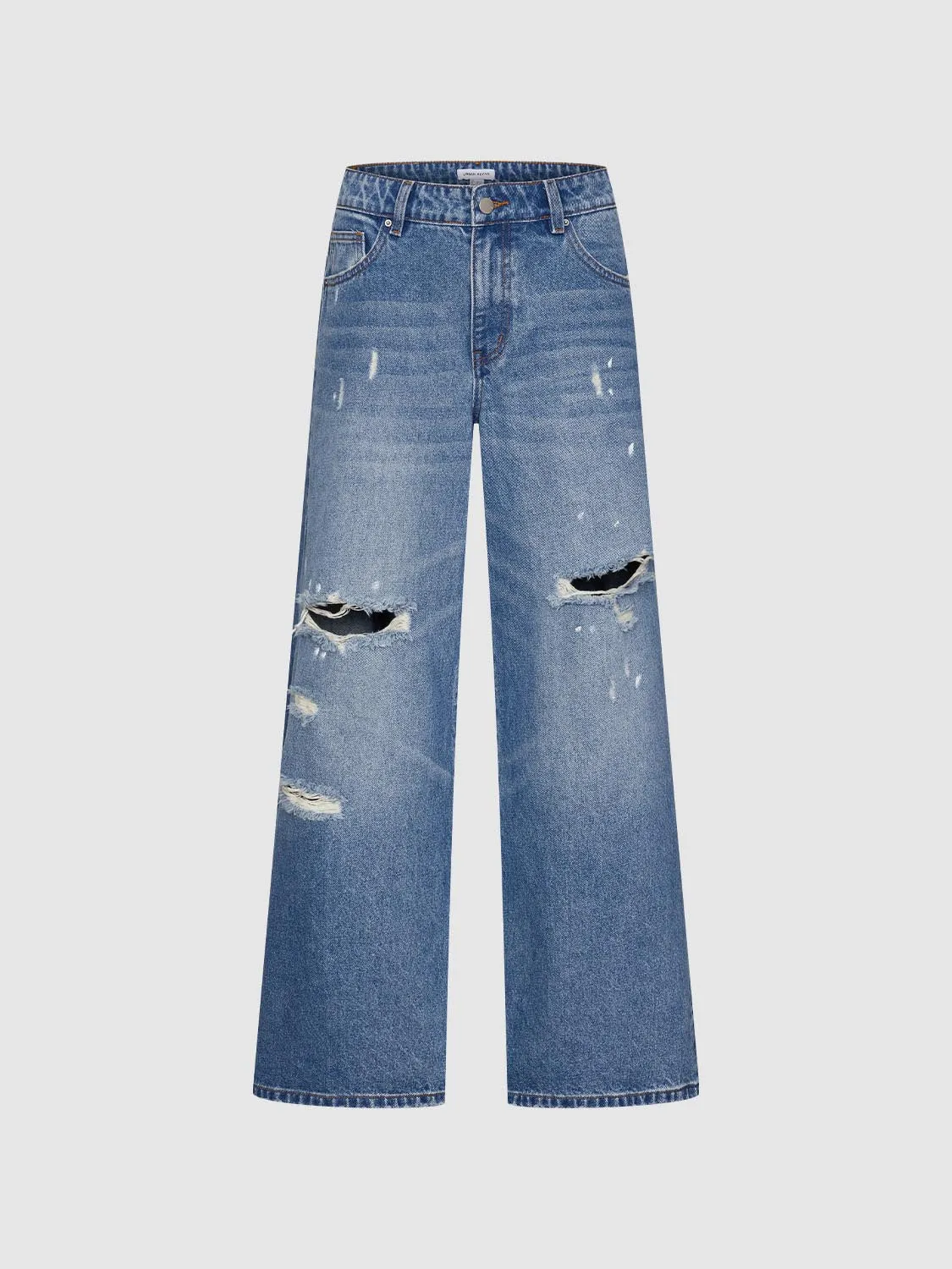 Ripped Wide Leg Jeans sold by Urban Revivo