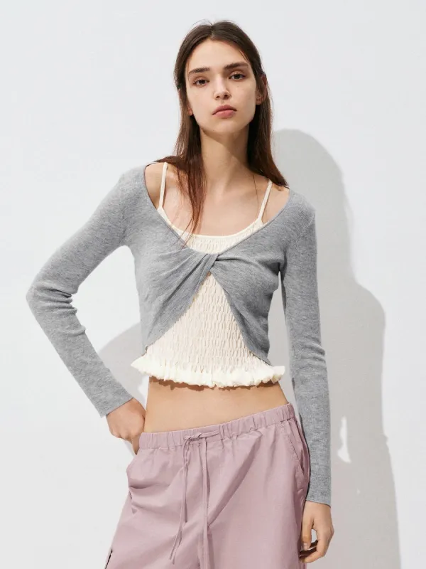 Knot Long Sleeve Knitted T-Shirts sold by Urban Revivo
