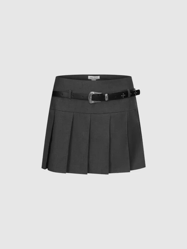 Belt Pleated Mini Skirts sold by Urban Revivo