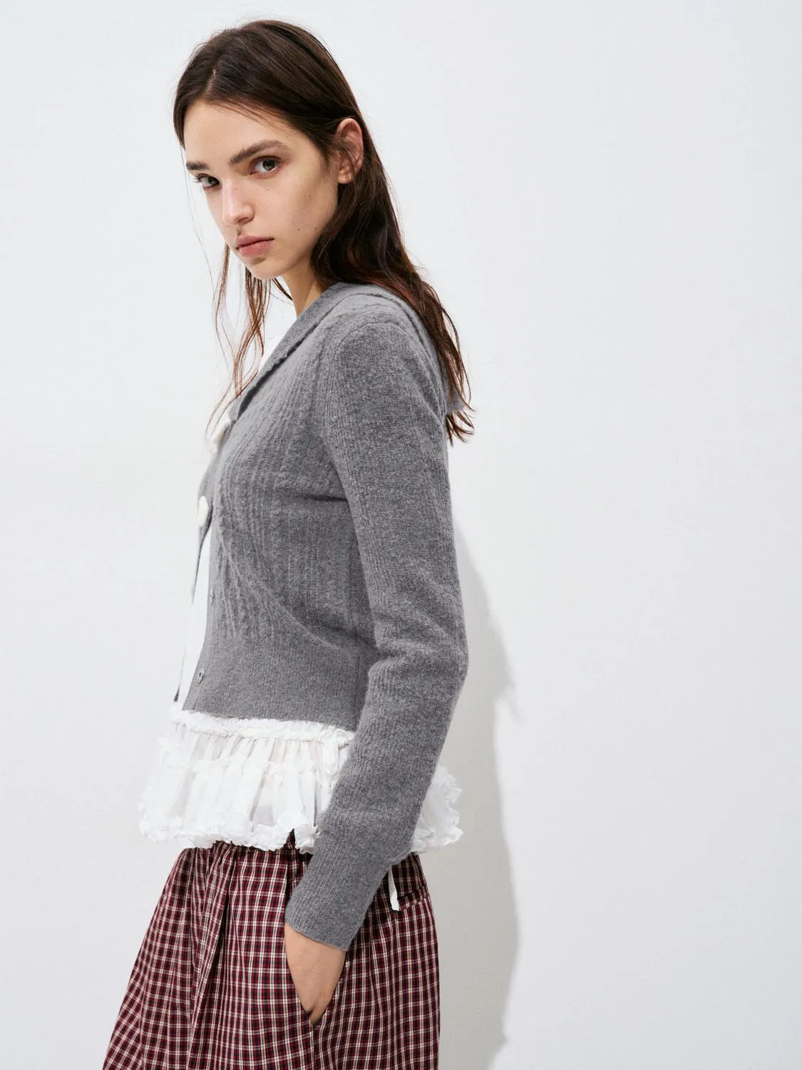 Button Up Collared Knitted Outwears sold by Urban Revivo product image thumbnail 2