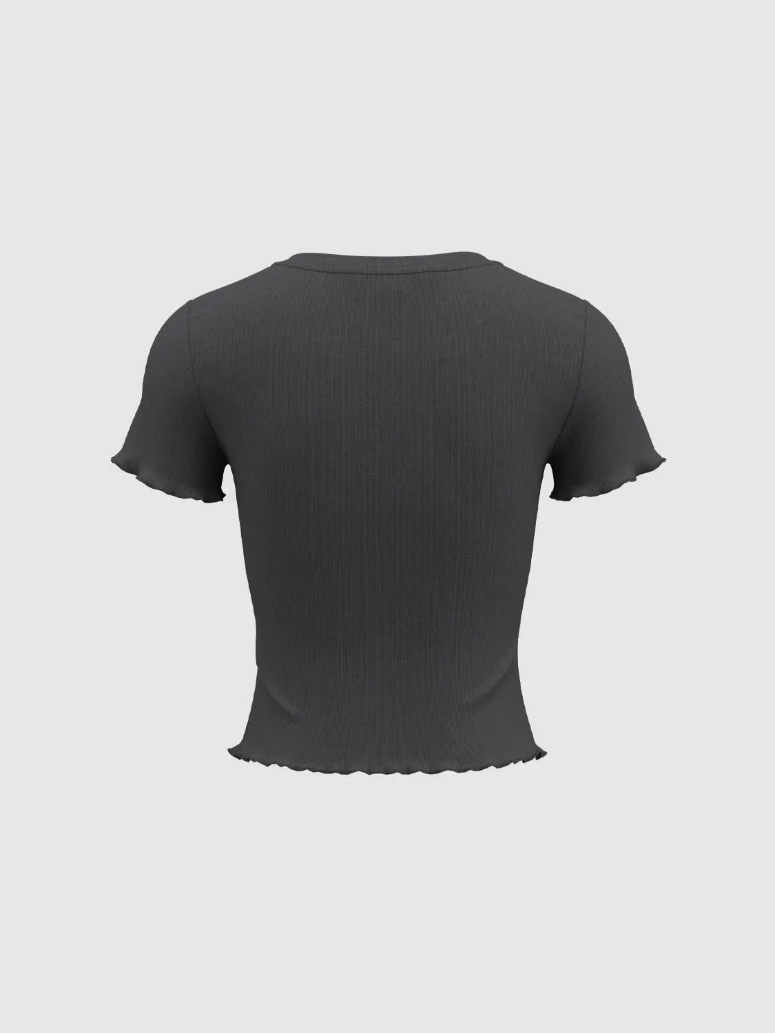 Button Decor Frill T-Shirts sold by Urban Revivo product image thumbnail 2