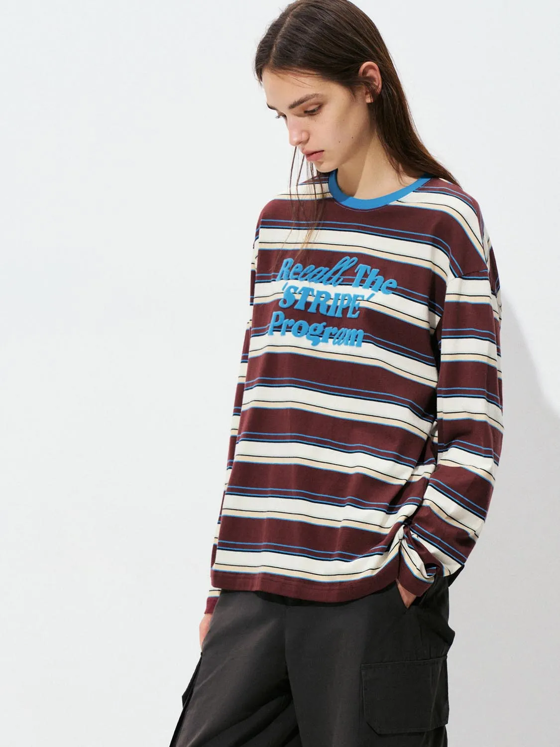 Contrast Striped Long Sleeve T-Shirts sold by Urban Revivo product image thumbnail 2