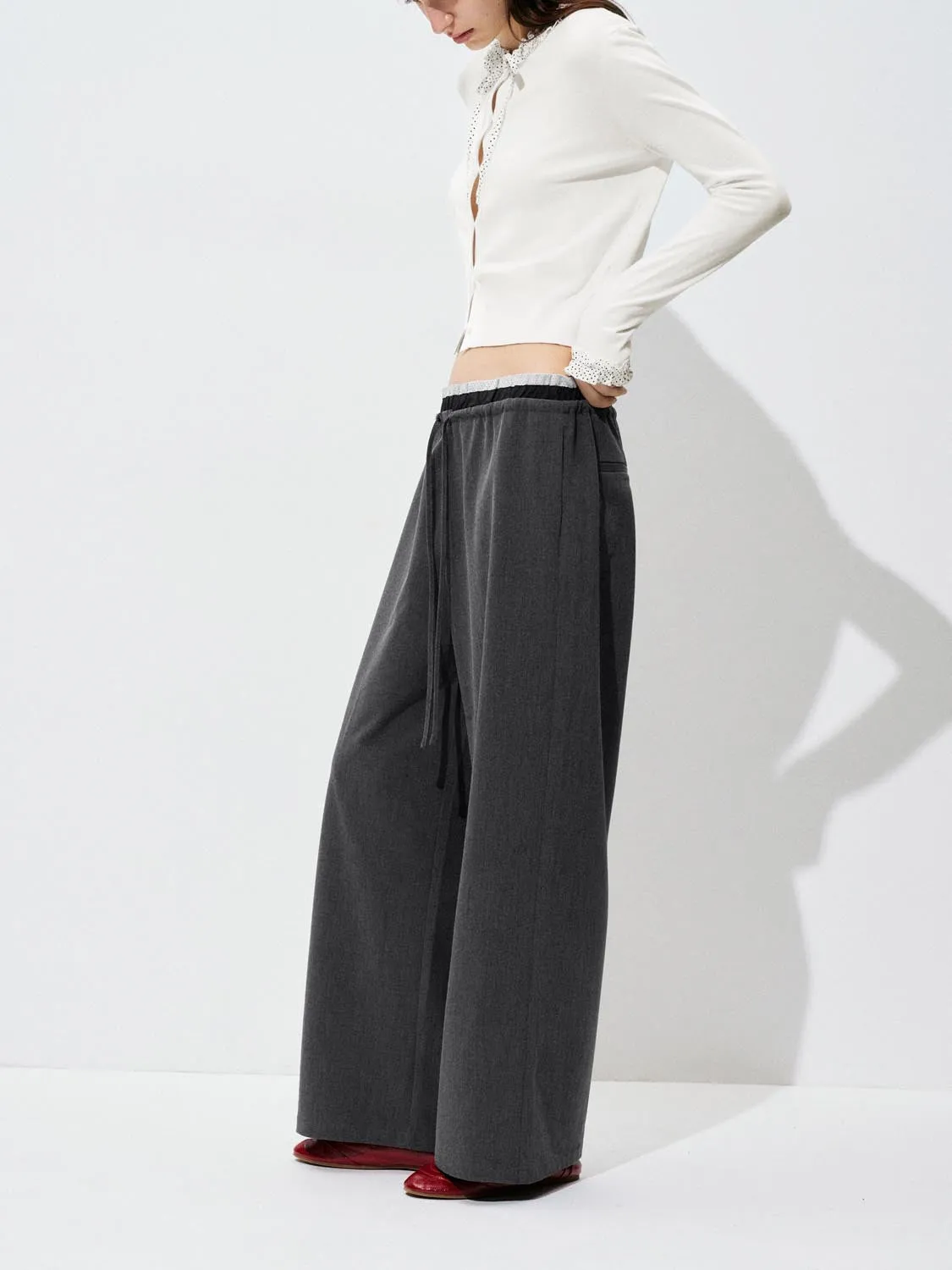 Drawstring Wide Leg Pants sold by Urban Revivo product image thumbnail 3