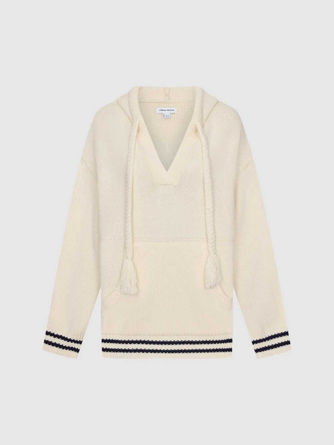 Drawstring Knitted Long Sleeve T-Shirts sold by Urban Revivo