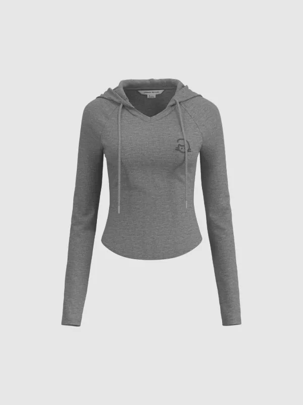 Drawstring Hooded Long Sleeve T-Shirts sold by Urban Revivo