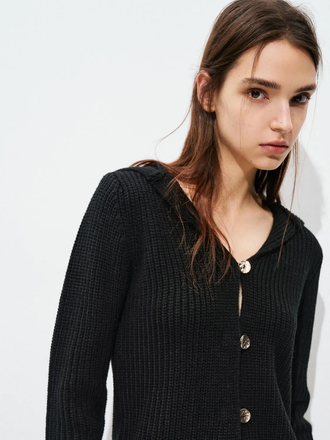 V-Neck Button Up Knitted Cardigan sold by Urban Revivo product image thumbnail 3
