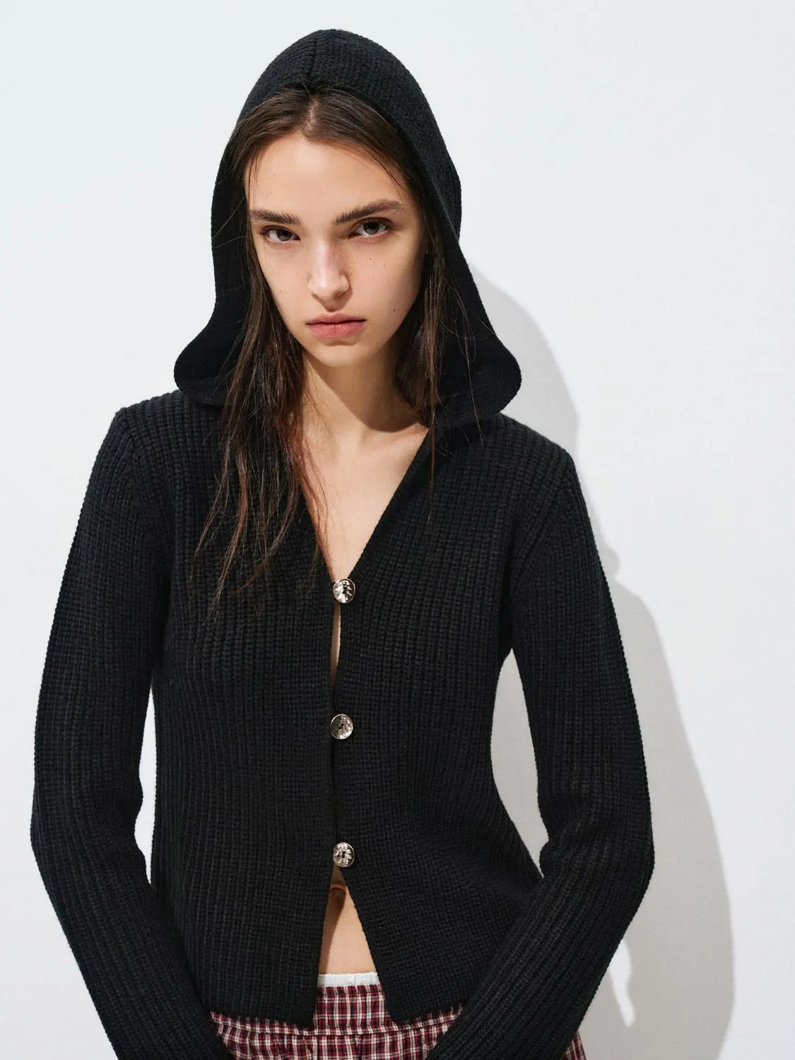 V-Neck Button Up Knitted Cardigan sold by Urban Revivo product image thumbnail 2