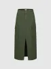 Front Slit Denim Midi Skirts sold by Urban Revivo